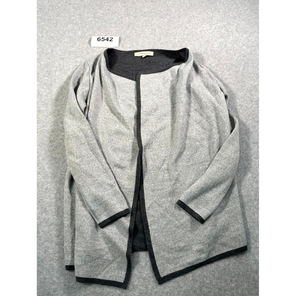 Lineamaglia Cardigan Sweater Womens‎ Medium Gray Acrylic Tight Knit Open Front